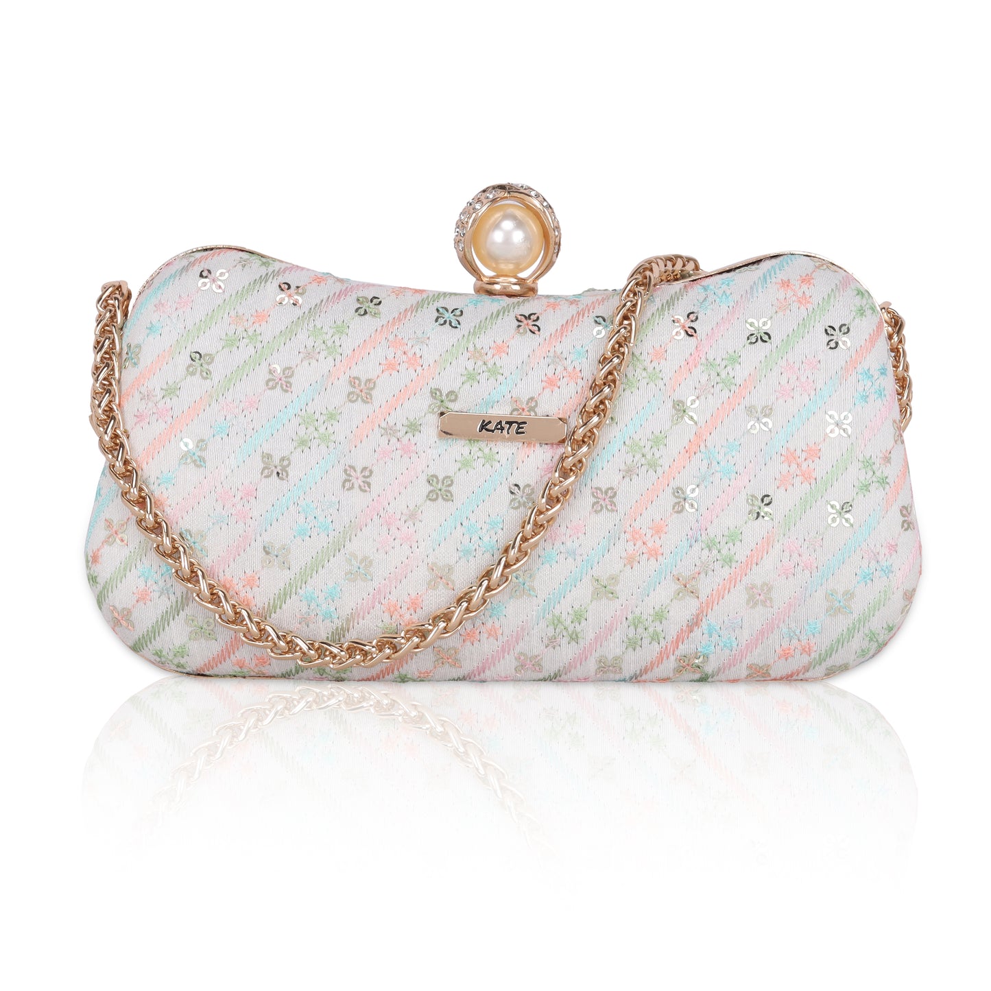 EMBELLISHED MULTI COLOUR BOX CLUTCH