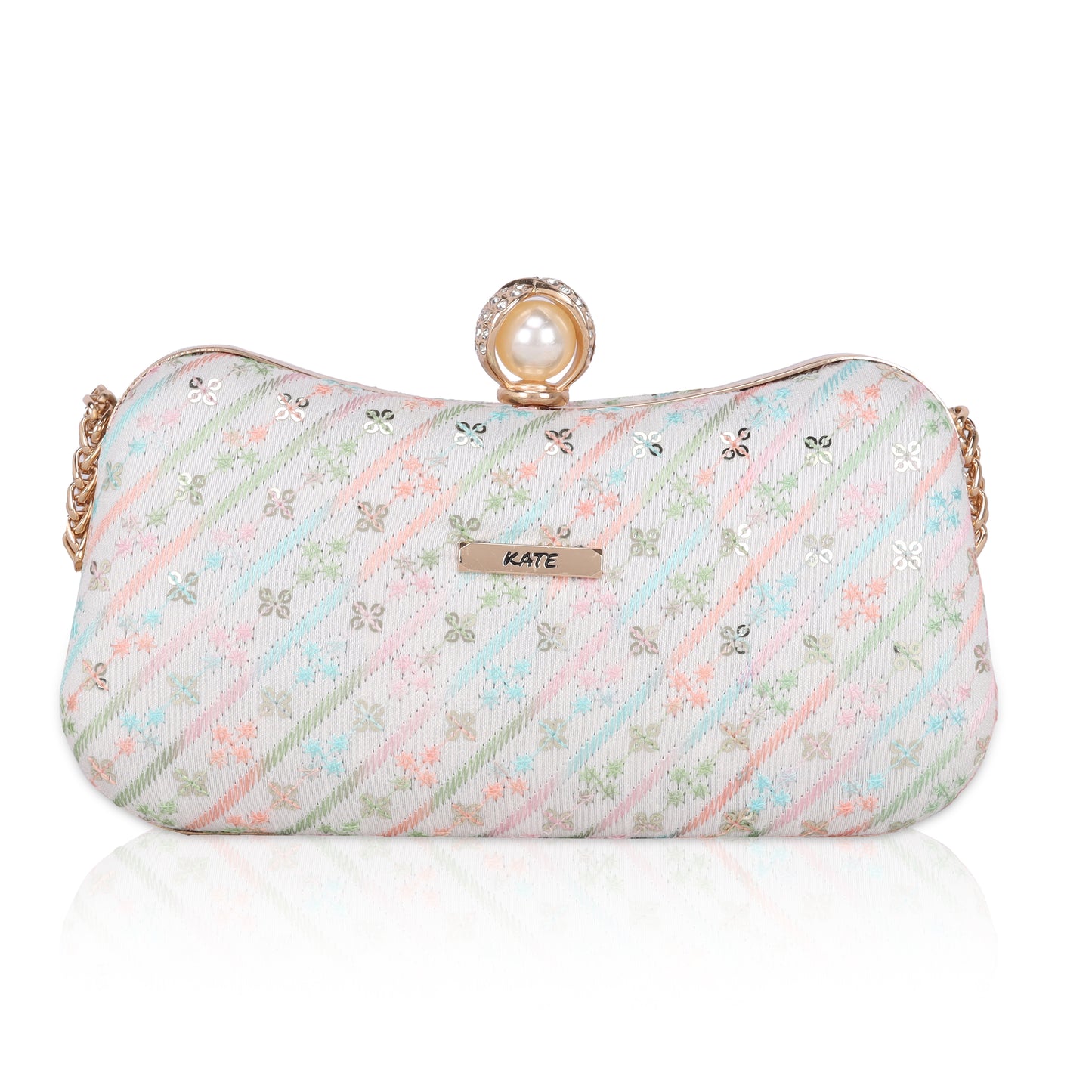 EMBELLISHED MULTI COLOUR BOX CLUTCH