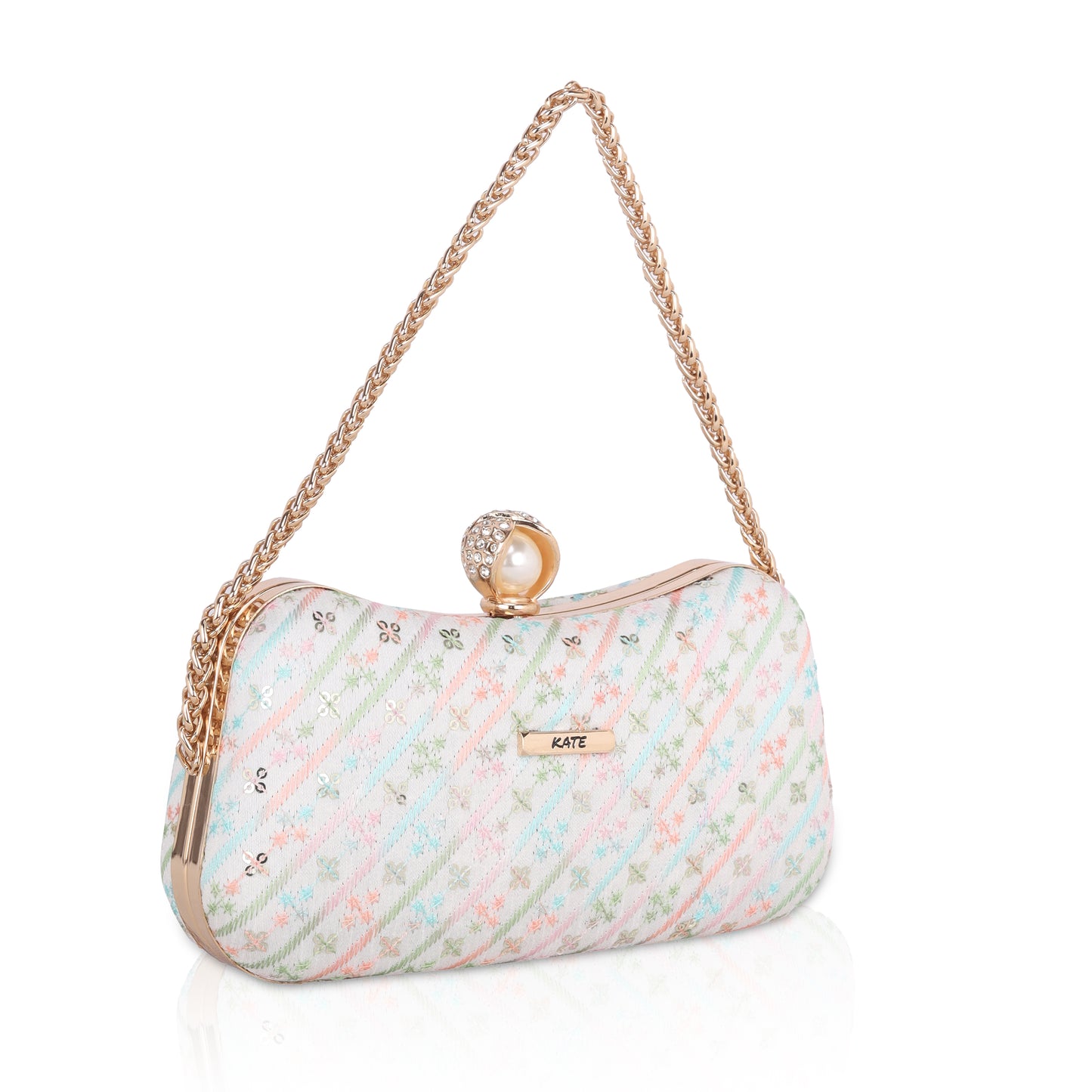 EMBELLISHED MULTI COLOUR BOX CLUTCH