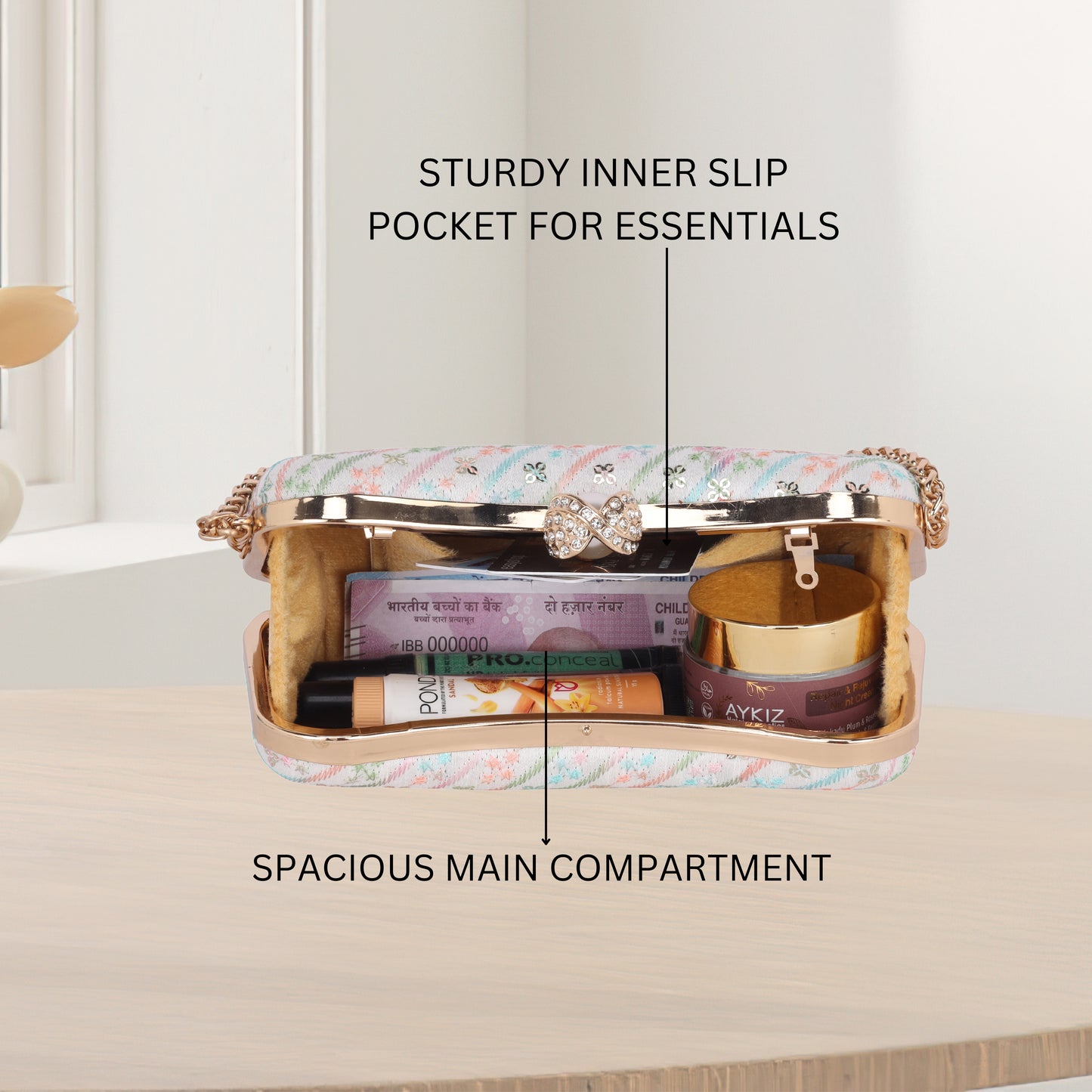 EMBELLISHED MULTI COLOUR BOX CLUTCH